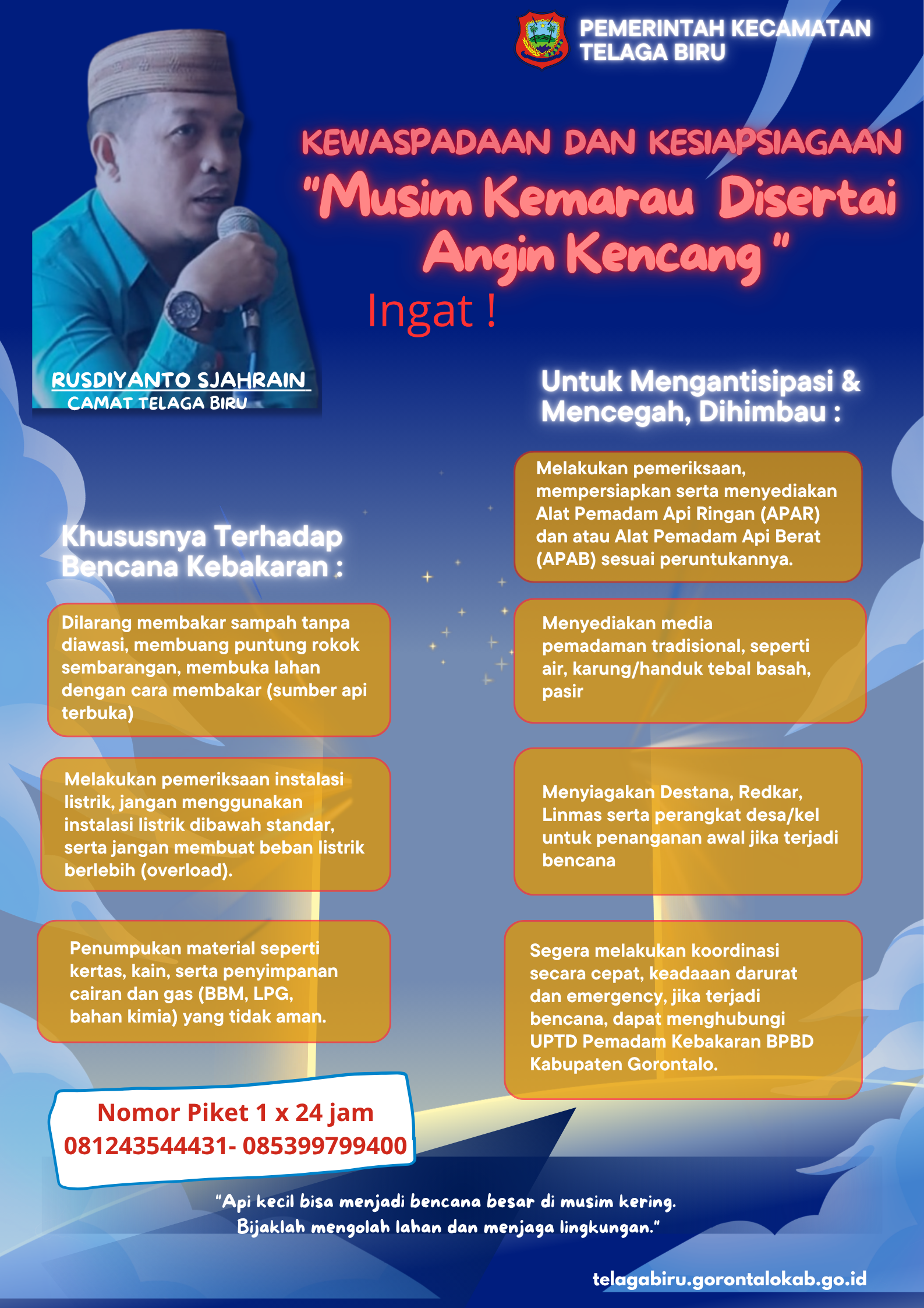 Kewaspadaan dan Kesiapsiagaan Musim Kemarau dan Angin Kencang